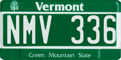 VT license plate NMV336