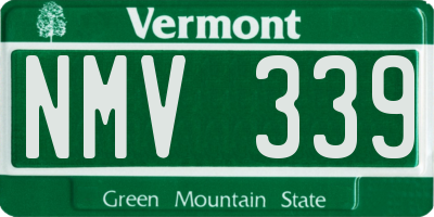 VT license plate NMV339