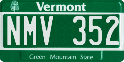VT license plate NMV352