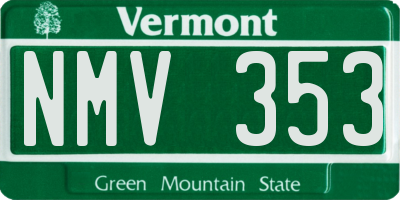 VT license plate NMV353