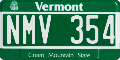 VT license plate NMV354
