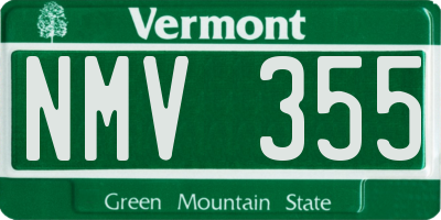 VT license plate NMV355