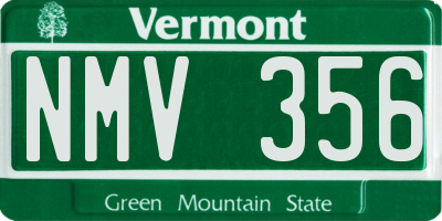 VT license plate NMV356