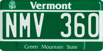 VT license plate NMV360