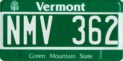 VT license plate NMV362