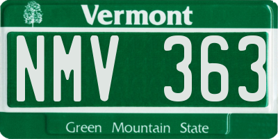 VT license plate NMV363