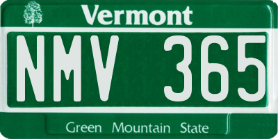 VT license plate NMV365