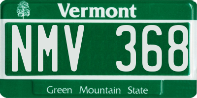 VT license plate NMV368