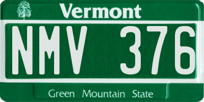 VT license plate NMV376