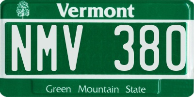 VT license plate NMV380