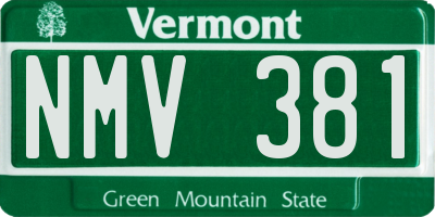 VT license plate NMV381