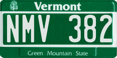 VT license plate NMV382