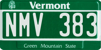 VT license plate NMV383