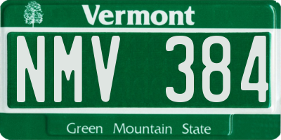 VT license plate NMV384