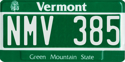 VT license plate NMV385