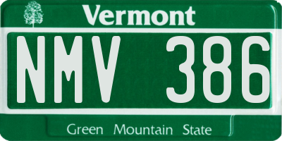 VT license plate NMV386