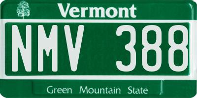 VT license plate NMV388