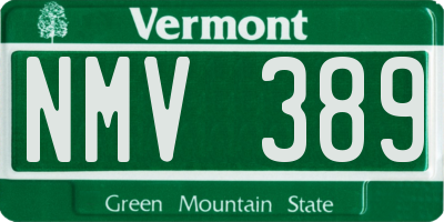 VT license plate NMV389