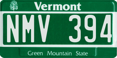 VT license plate NMV394