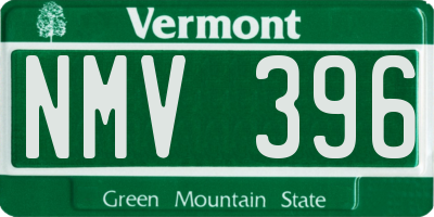 VT license plate NMV396