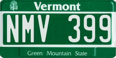 VT license plate NMV399
