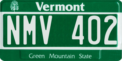 VT license plate NMV402