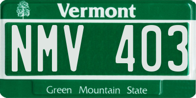 VT license plate NMV403