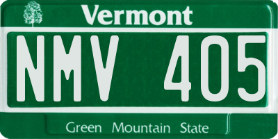 VT license plate NMV405