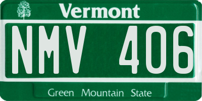 VT license plate NMV406