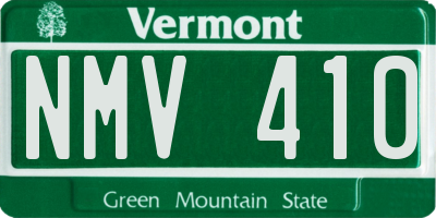 VT license plate NMV410