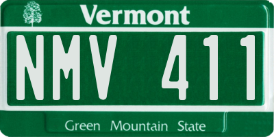 VT license plate NMV411