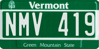 VT license plate NMV419