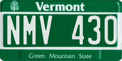 VT license plate NMV430