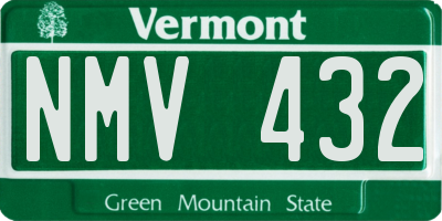 VT license plate NMV432