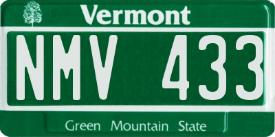VT license plate NMV433