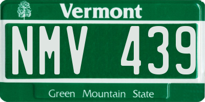 VT license plate NMV439