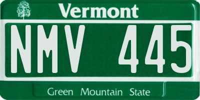 VT license plate NMV445