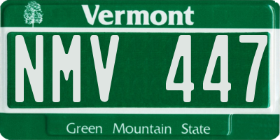 VT license plate NMV447