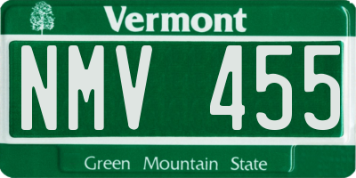 VT license plate NMV455