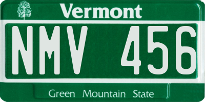 VT license plate NMV456