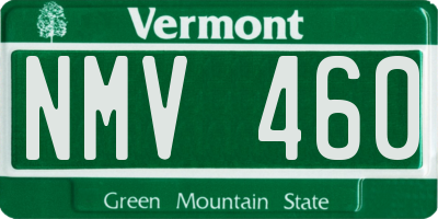VT license plate NMV460