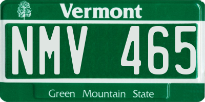 VT license plate NMV465