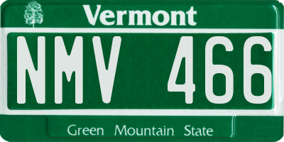VT license plate NMV466