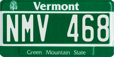 VT license plate NMV468