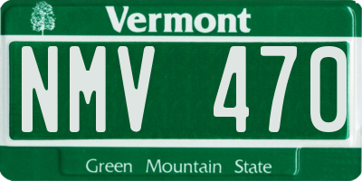 VT license plate NMV470