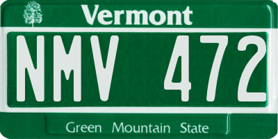 VT license plate NMV472