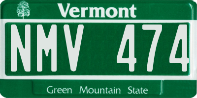 VT license plate NMV474