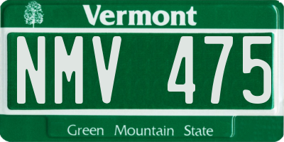 VT license plate NMV475