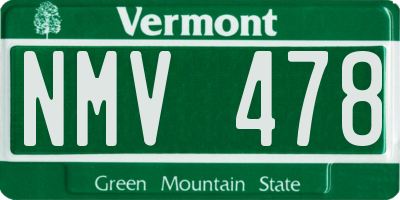 VT license plate NMV478