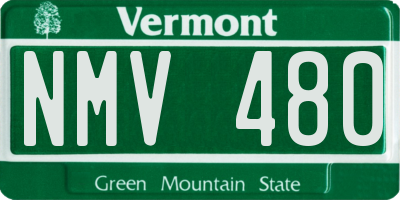 VT license plate NMV480